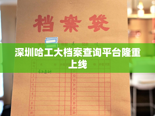 深圳哈工大档案查询平台隆重上线