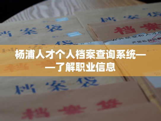 杨浦人才个人档案查询系统——了解职业信息