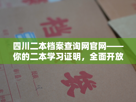 四川二本档案查询网官网——你的二本学习证明，全面开放查询！