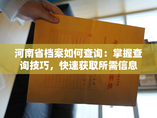 河南省档案如何查询：掌握查询技巧，快速获取所需信息