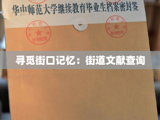 寻觅街口记忆：街道文献查询