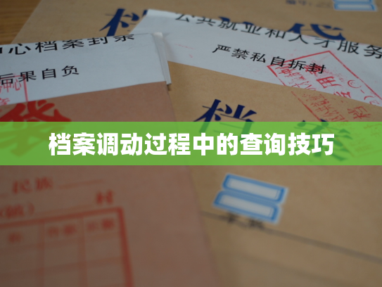 档案调动过程中的查询技巧