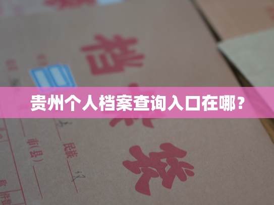 贵州个人档案查询入口在哪？