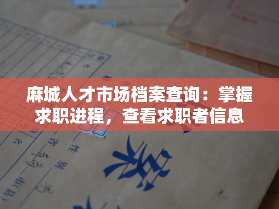 麻城人才市场档案查询：掌握求职进程，查看求职者信息