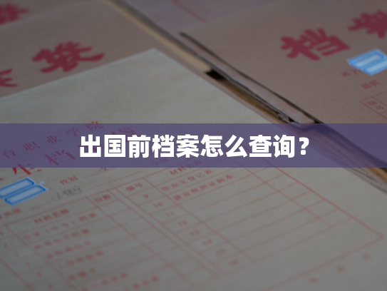 出国前档案怎么查询？