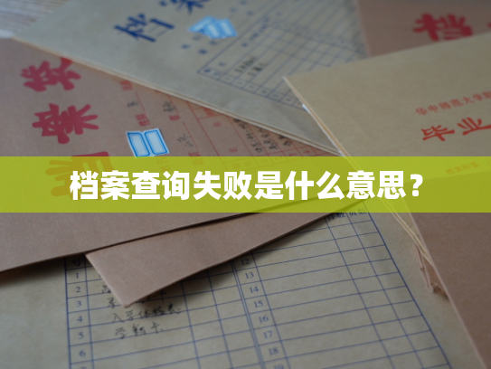 档案查询失败是什么意思？