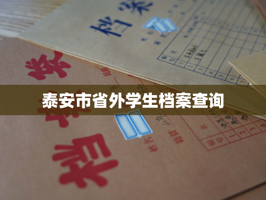 泰安市省外学生档案查询