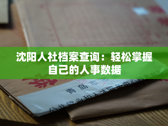 沈阳人社档案查询：轻松掌握自己的人事数据