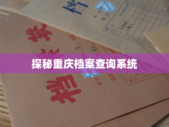 探秘重庆档案查询系统