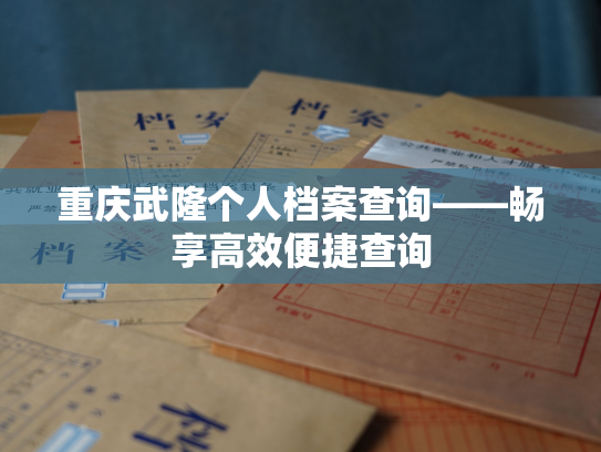 重庆武隆个人档案查询——畅享高效便捷查询