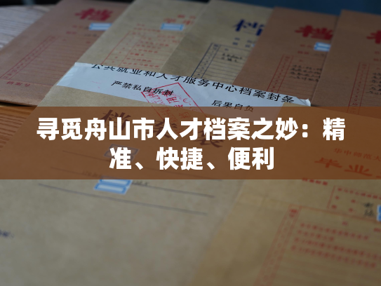 寻觅舟山市人才档案之妙：精准、快捷、便利