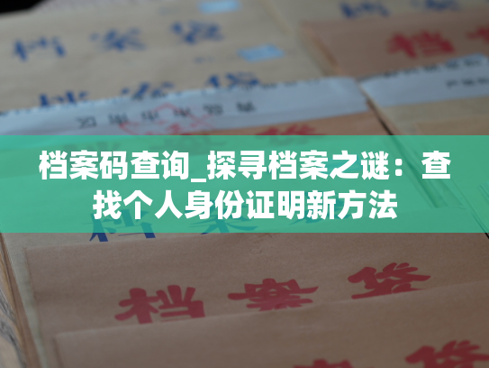 档案码查询_探寻档案之谜：查找个人身份证明新方法