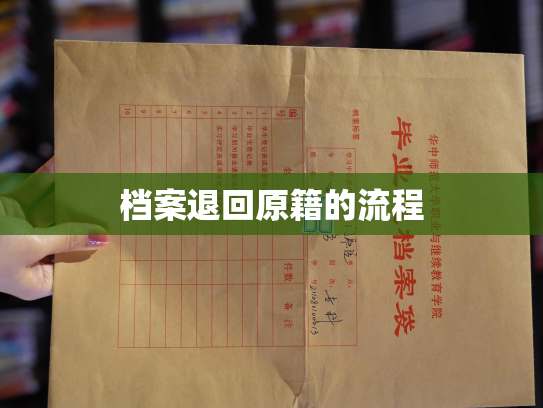 档案退回原籍的流程
