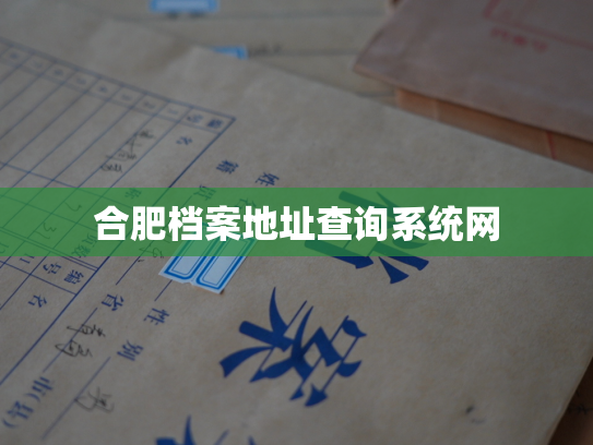 合肥档案地址查询系统网