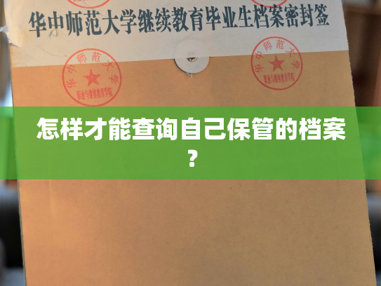 怎样才能查询自己保管的档案？