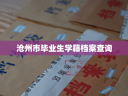 沧州市毕业生学籍档案查询