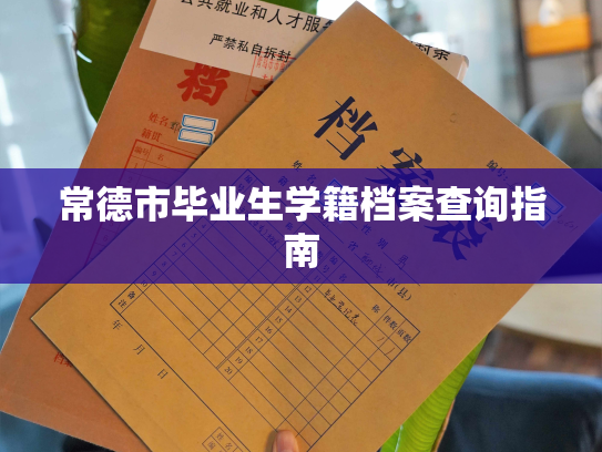 常德市毕业生学籍档案查询指南