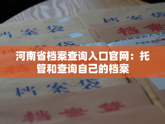 河南省档案查询入口官网：托管和查询自己的档案