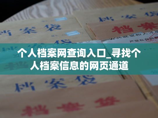 个人档案网查询入口_寻找个人档案信息的网页通道