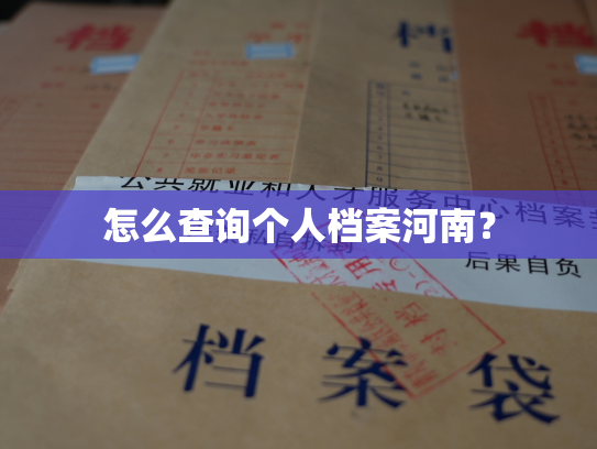 怎么查询个人档案河南？