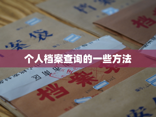 个人档案查询的一些方法