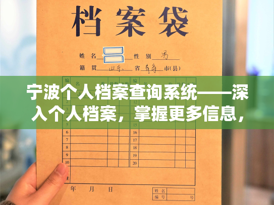宁波个人档案查询系统——深入个人档案，掌握更多信息，体验便利高效的查询服务