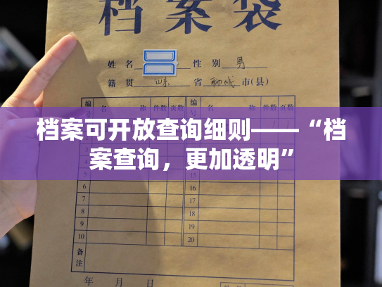 档案可开放查询细则——“档案查询，更加透明”