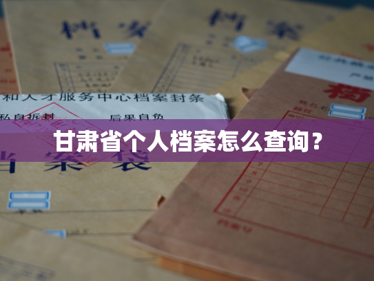甘肃省个人档案怎么查询？