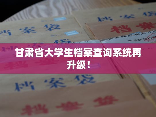 甘肃省大学生档案查询系统再升级！
