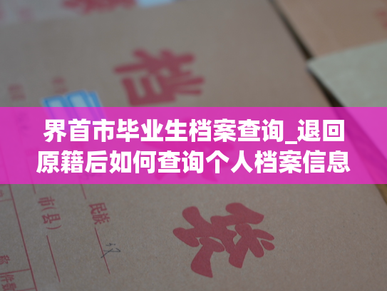 界首市毕业生档案查询_退回原籍后如何查询个人档案信息