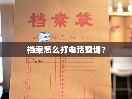 档案怎么打电话查询？