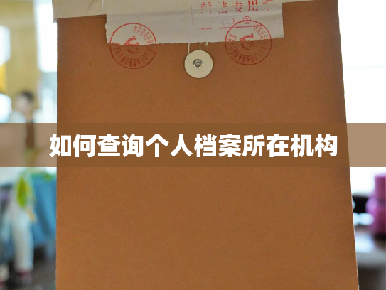 如何查询个人档案所在机构