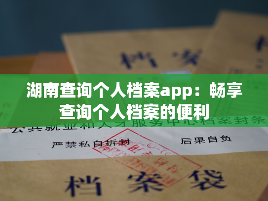 湖南查询个人档案app：畅享查询个人档案的便利