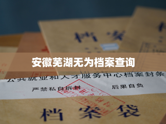安徽芜湖无为档案查询