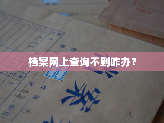 档案网上查询不到咋办？