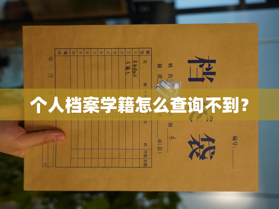 个人档案学籍怎么查询不到？