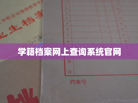 学籍档案网上查询系统官网