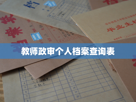 教师政审个人档案查询表
