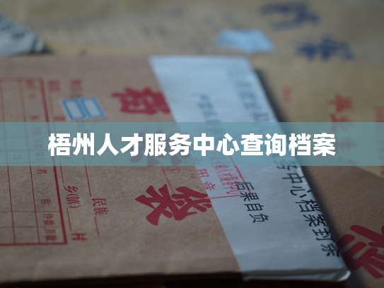 梧州人才服务中心查询档案