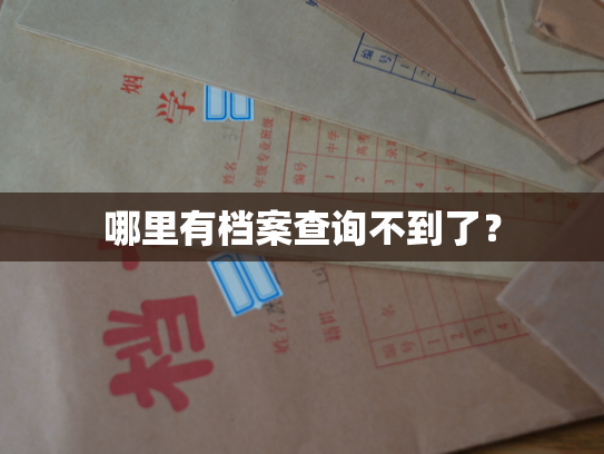哪里有档案查询不到了？