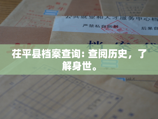茌平县档案查询: 查阅历史，了解身世。