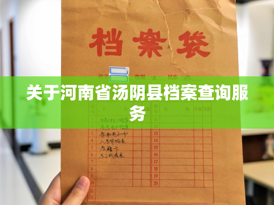 关于河南省汤阴县档案查询服务