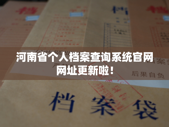 河南省个人档案查询系统官网网址更新啦！