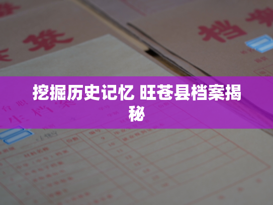 挖掘历史记忆 旺苍县档案揭秘