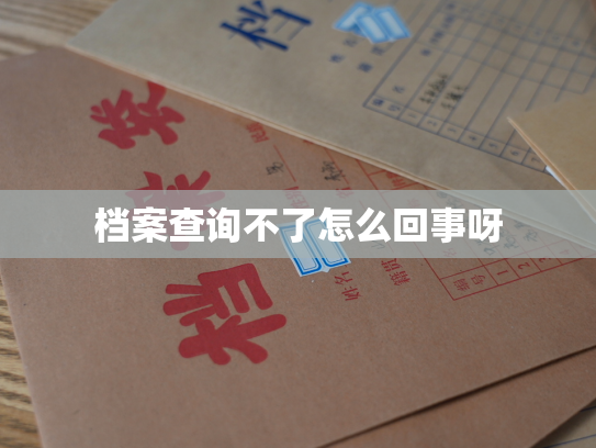 档案查询不了怎么回事呀