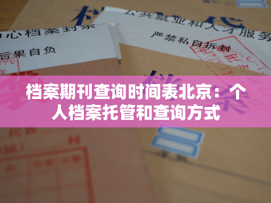 档案期刊查询时间表北京：个人档案托管和查询方式