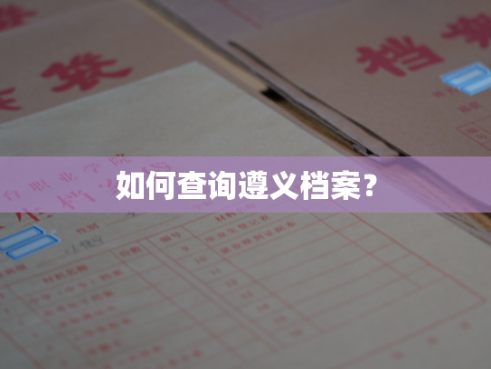 如何查询遵义档案？