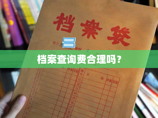 档案查询费合理吗？
