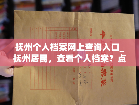 抚州个人档案网上查询入口_抚州居民，查看个人档案？点这里！