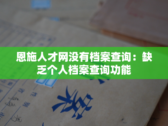 恩施人才网没有档案查询：缺乏个人档案查询功能